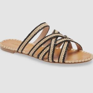 Charles David Women's Brown Stanza Braided Flat Slide Sandal Shoes US 9M